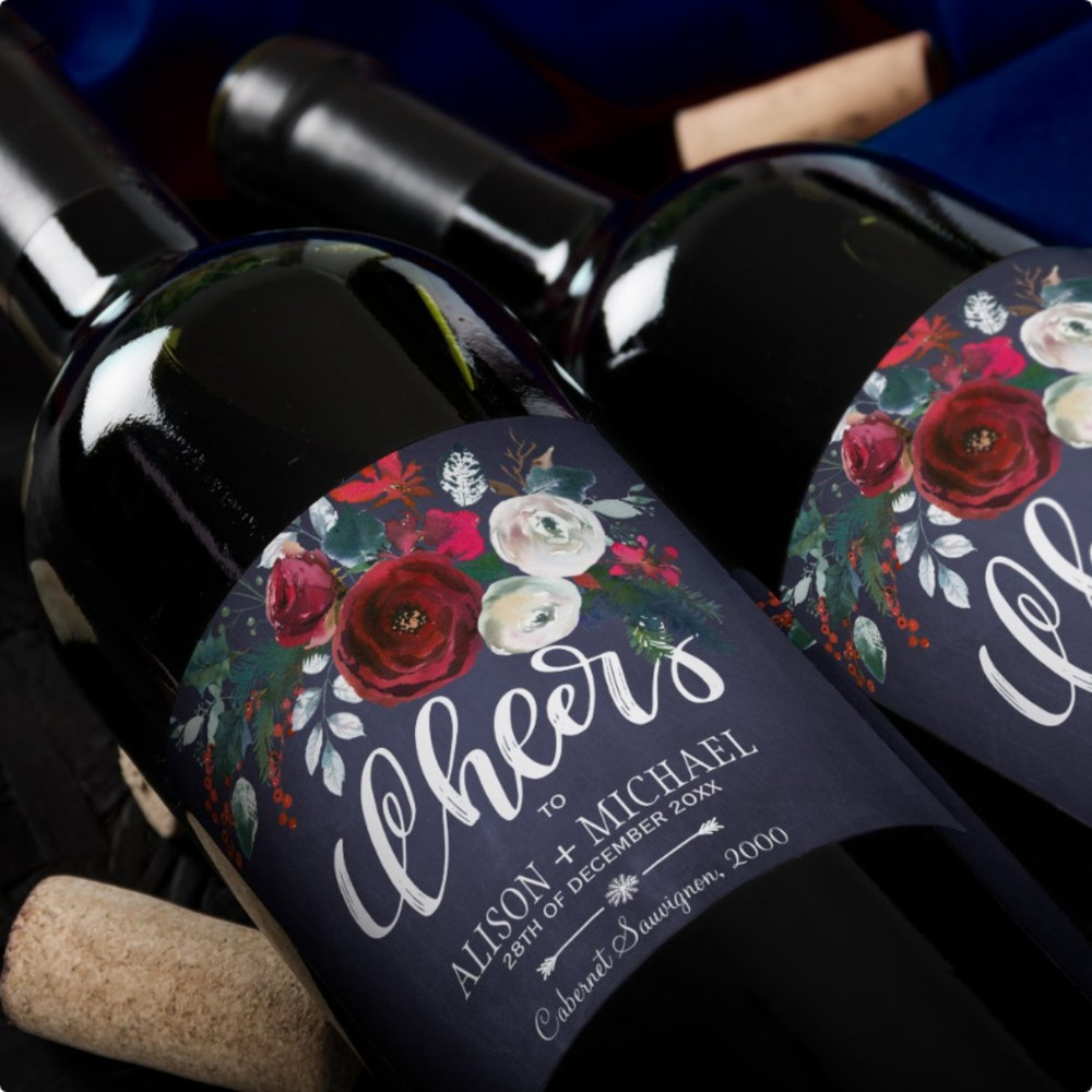 30Pcs Wine Labels, Photo Wine Label Template, Minimalist Wedding Favor, Custom Wine Label, Personalized Gift, Wine Gift Label