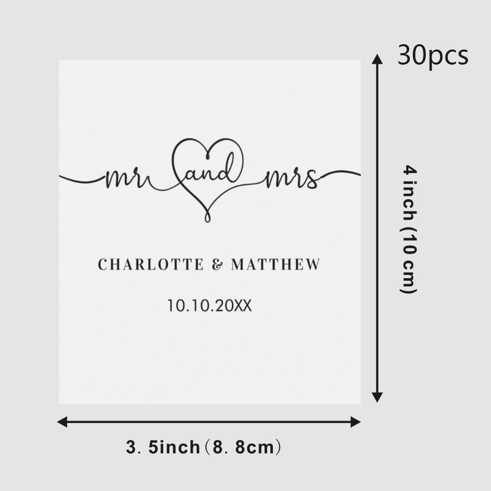 30Pcs Wine Labels, Photo Wine Label Template, Minimalist Wedding Favor, Custom Wine Label, Personalized Gift, Wine Gift Label