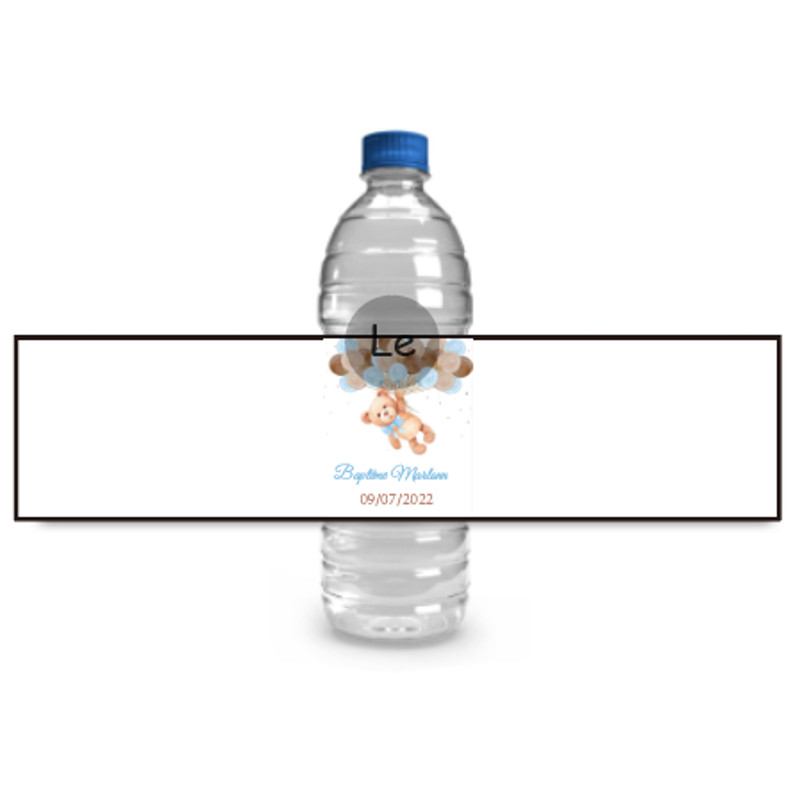 Personalized Baby Shower Sticker, Custom Cute Bear Bottle Label, Baptism Party Decoration, Gender Reveal Team Boy Girl