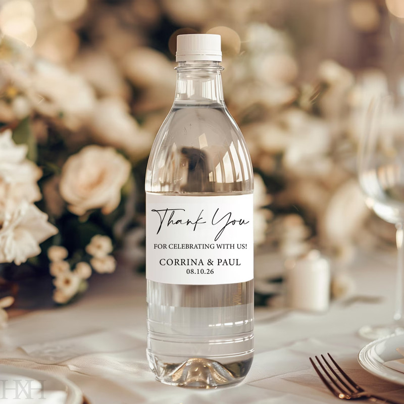 Waterproof Wedding Bottle Labels, Personalized Water Bottle Stickers, Custom Stickers for Wedding Bottles