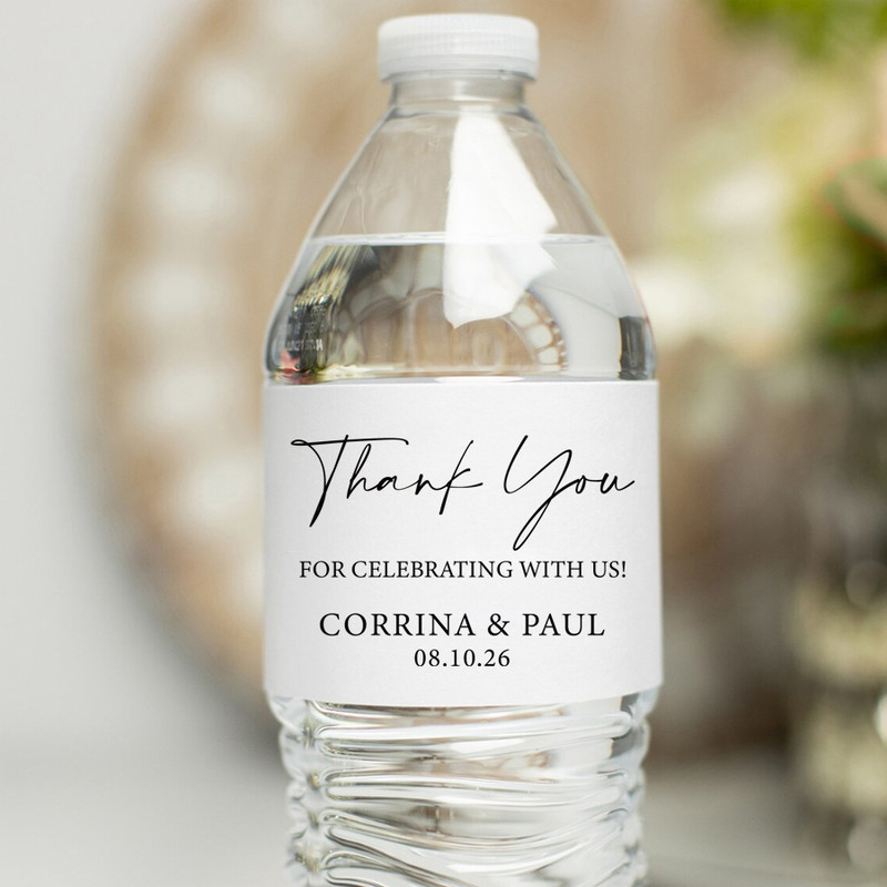 Waterproof Wedding Bottle Labels, Personalized Water Bottle Stickers, Custom Stickers for Wedding Bottles