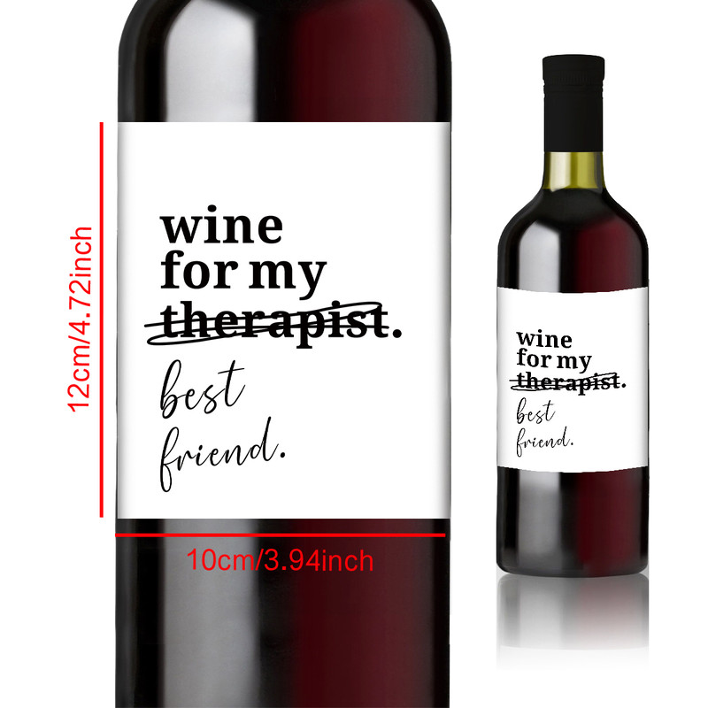 Champagne Juice Labels, Hilarious Wine For My Therapist Bottle Stickers, Funny Gag Gift For Best Friend Birthday