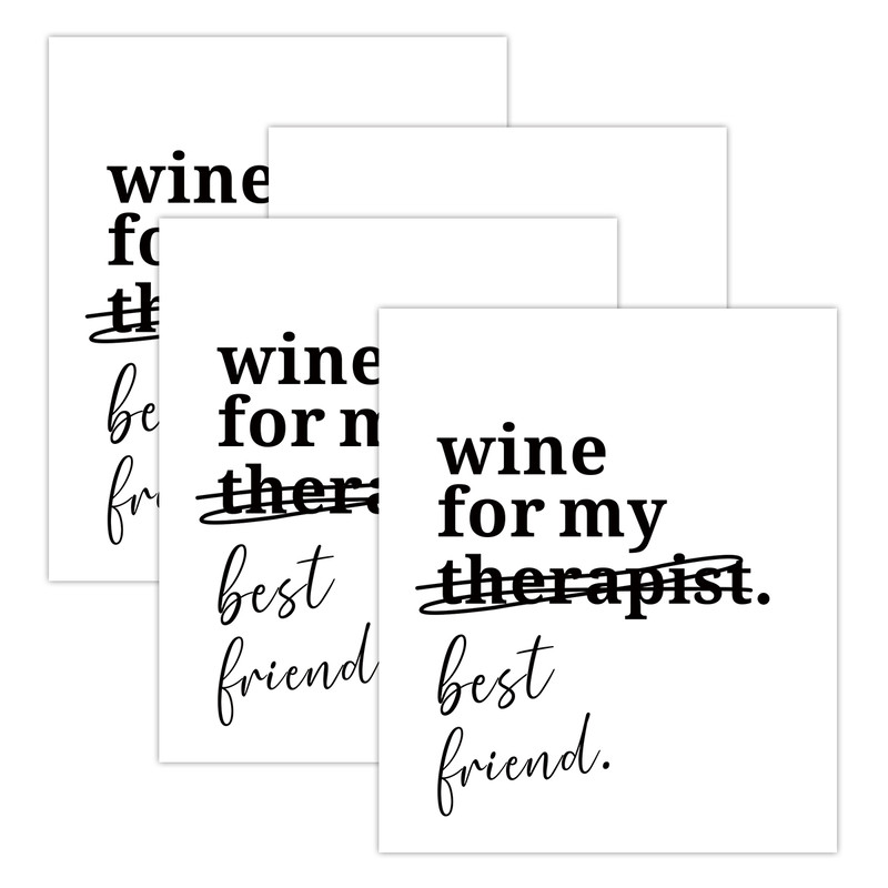 Champagne Juice Labels, Hilarious Wine For My Therapist Bottle Stickers, Funny Gag Gift For Best Friend Birthday