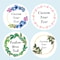 Custom Name Date Round Circle Stickers, Personalized Thank You Labels, Party Favors for Bridal Shower