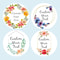 Custom Name Date Round Circle Stickers, Personalized Thank You Labels, Party Favors for Bridal Shower