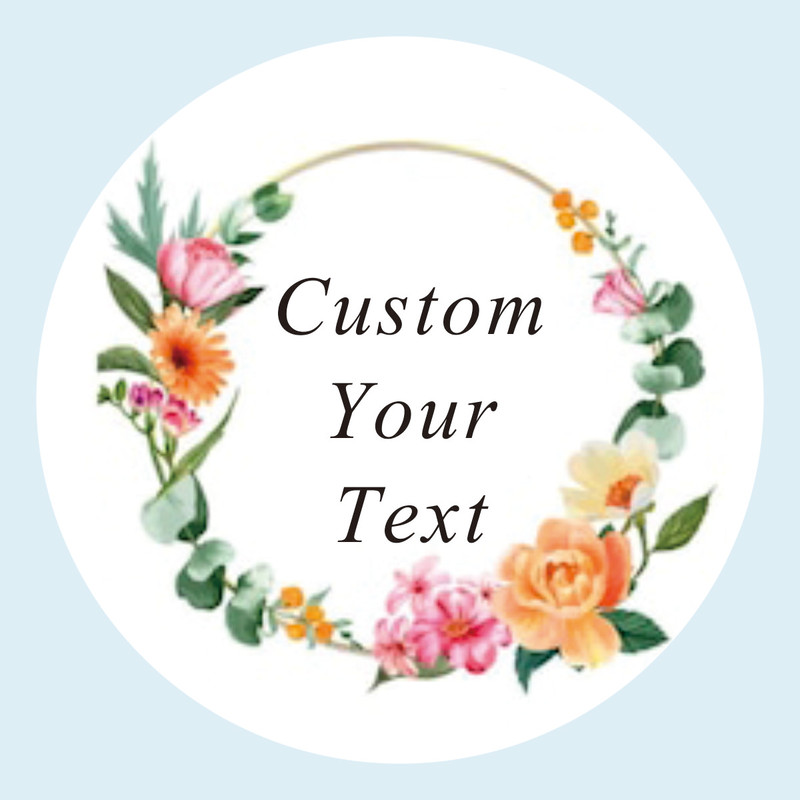 Custom Name Date Round Circle Stickers, Personalized Thank You Labels, Party Favors for Bridal Shower