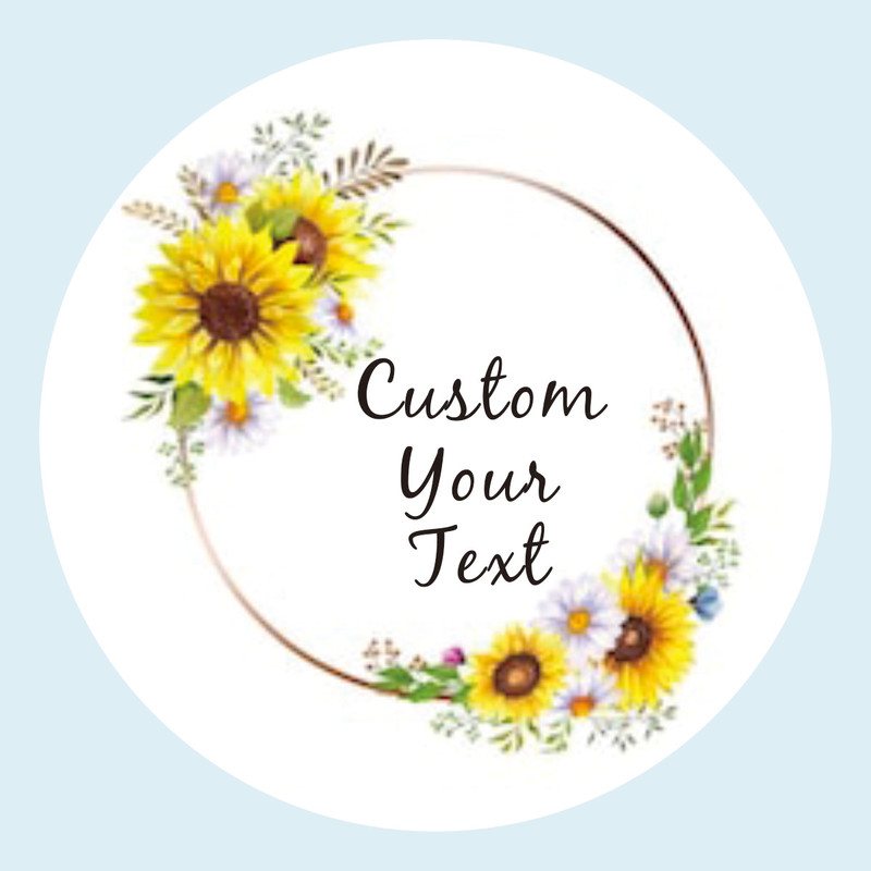 Custom Name Date Round Circle Stickers, Personalized Thank You Labels, Party Favors for Bridal Shower