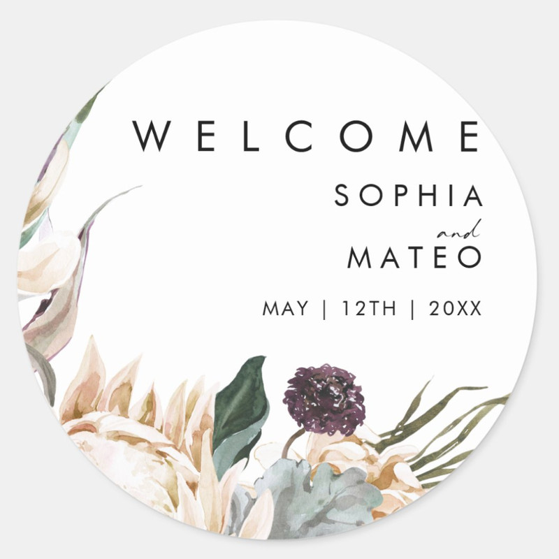 Personalized Round Circle Label Stickers Custom Name Date Thank You Stickers for Bridal Shower Party Favors