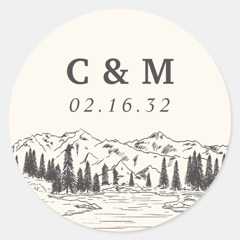 Personalized Round Circle Label Stickers Custom Name Date Thank You Stickers for Bridal Shower Party Favors