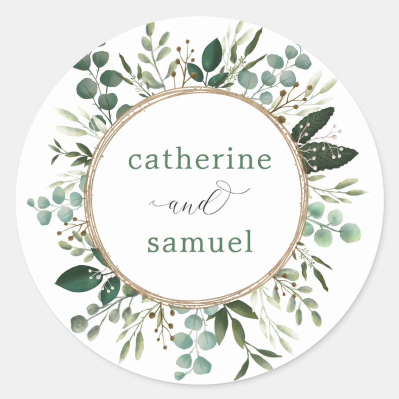 Personalized Round Circle Label Stickers Custom Name Date Thank You Stickers for Bridal Shower Party Favors