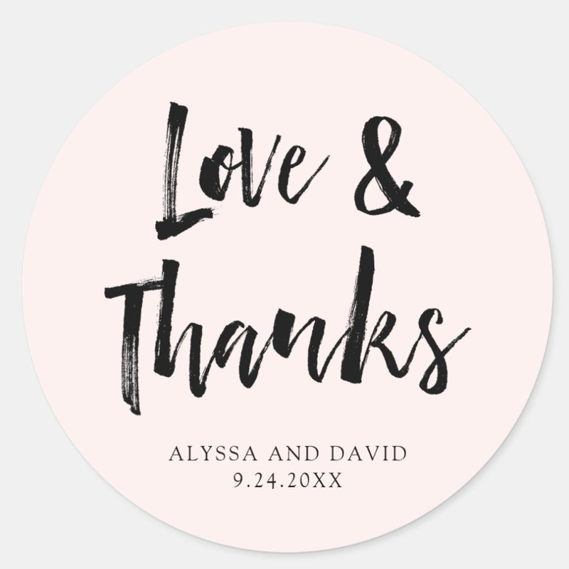 Personalized Round Circle Label Stickers Custom Name Date Thank You Stickers for Bridal Shower Party Favors