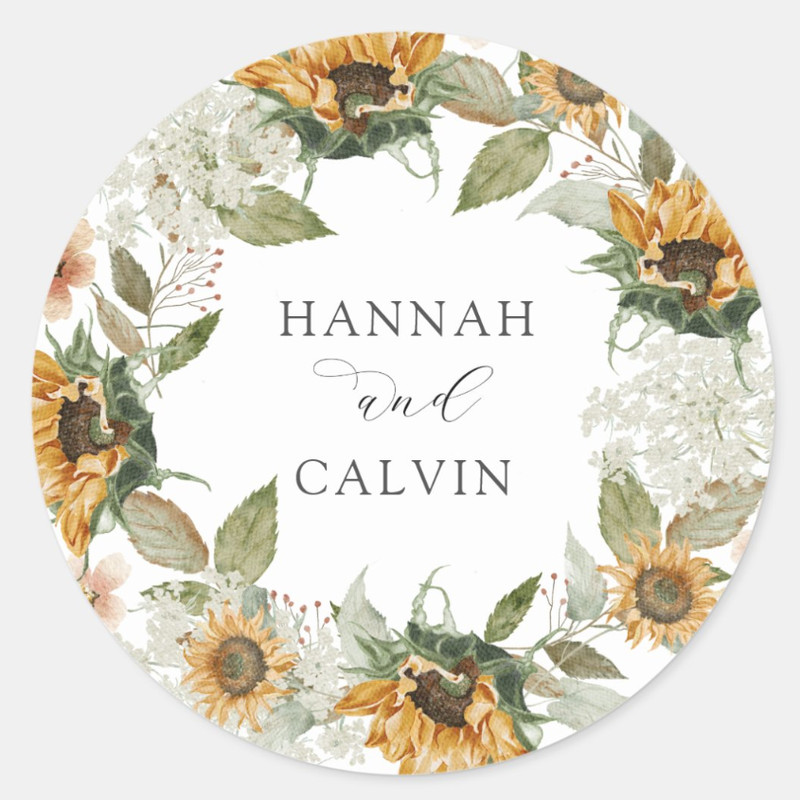 Personalized Round Circle Label Stickers Custom Name Date Thank You Stickers for Bridal Shower Party Favors