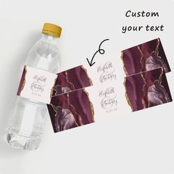 personalized minimalist wedding sticker, custom wedding welcome, wedding water bottle stickers, water bottle label