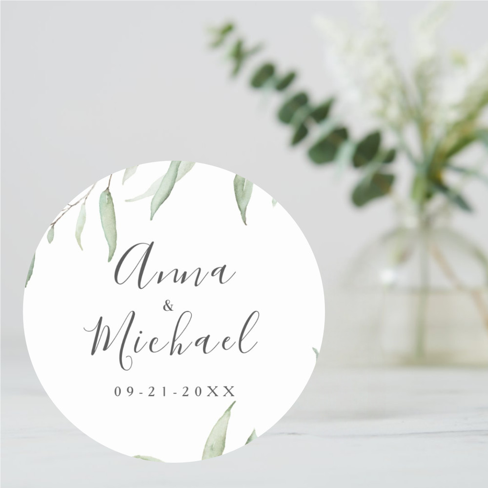 Custom Wedding Circular Stickers, Personalized Wedding Stickers, Customized Gift Labels, Birthday Gift Labels