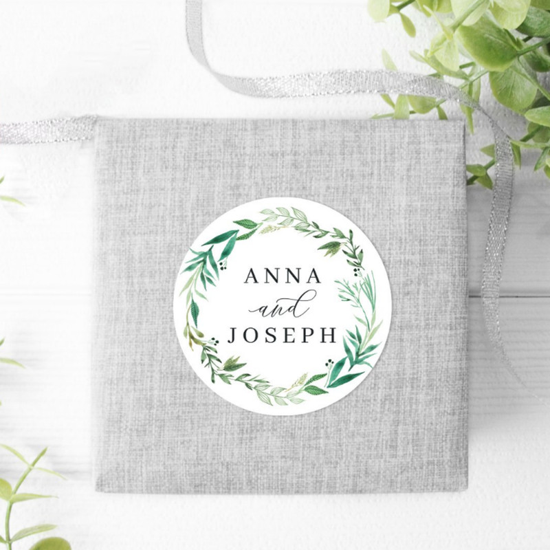 Custom Wedding Circular Stickers, Personalized Wedding Stickers, Customized Gift Labels, Birthday Gift Labels