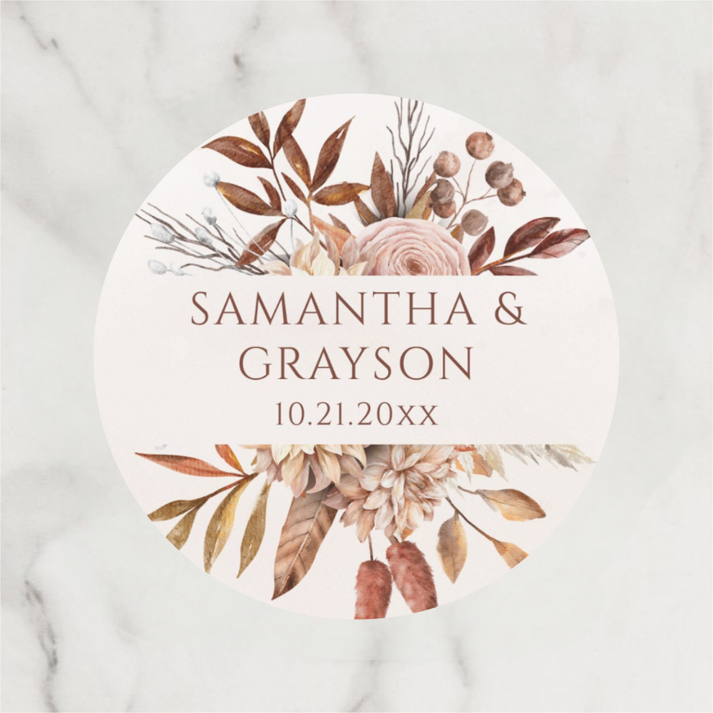 Custom Wedding Circular Stickers, Personalized Wedding Stickers, Customized Gift Labels, Birthday Gift Labels