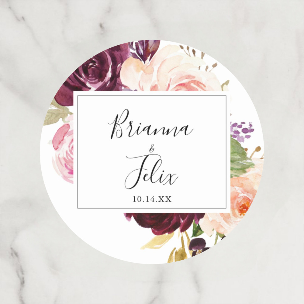 Custom Wedding Circular Stickers, Personalized Wedding Stickers, Customized Gift Labels, Birthday Gift Labels