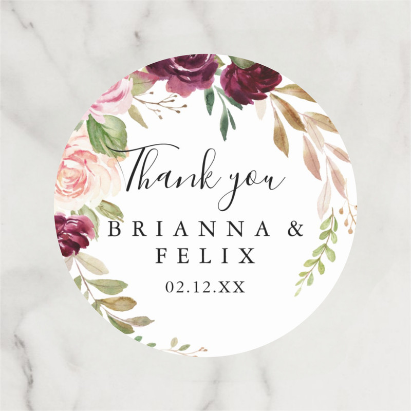 Custom Wedding Circular Stickers, Personalized Wedding Stickers, Customized Gift Labels, Birthday Gift Labels