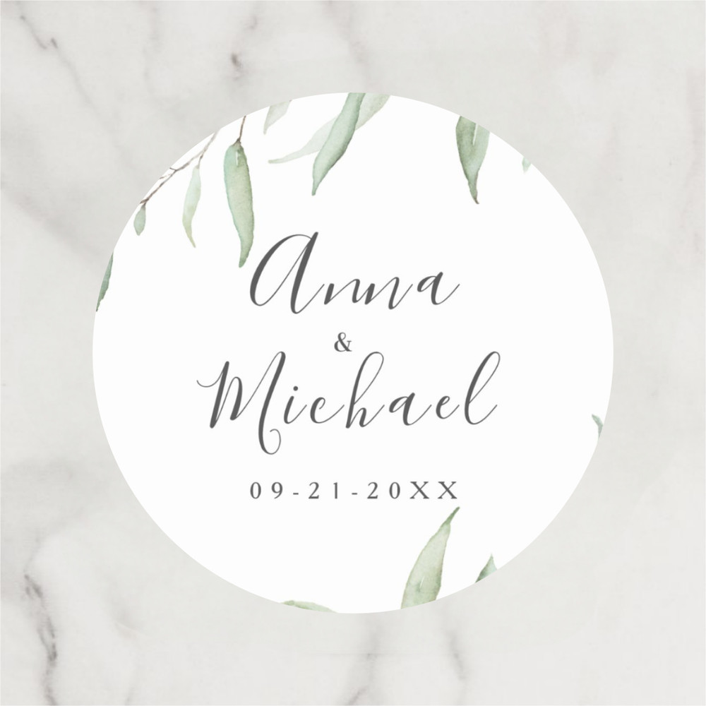 Custom Wedding Circular Stickers, Personalized Wedding Stickers, Customized Gift Labels, Birthday Gift Labels