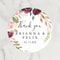 Custom Name, Personalized Round Circle, Date Thank You Stickers, Bridal Shower Party Favors