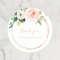 Custom Name, Personalized Round Circle, Date Thank You Stickers, Bridal Shower Party Favors