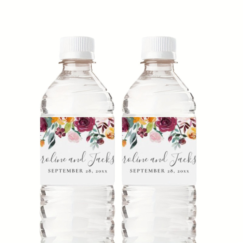 Personalized Wedding, Custom Water Bottle Labels, Stickers, Birthday, Anniversary, Party, Communion, Baptism, Waterproof