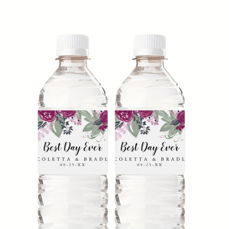 customized labels, personalized bottle labels, water bottle stickers, birthday baptism, wedding party decorations