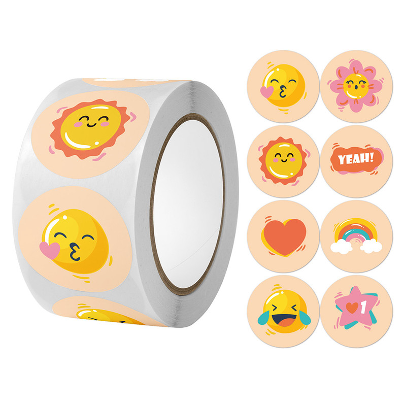 Cartoon Sealing Stickers Roll, Thank You Sticker Envelope, Stationery Stickers, Gift Decor Labels for Kids