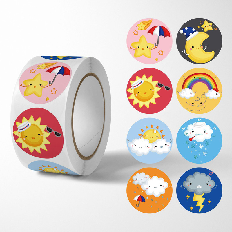 Cartoon Sealing Stickers Roll, Thank You Sticker Envelope, Stationery Stickers, Gift Decor Labels for Kids