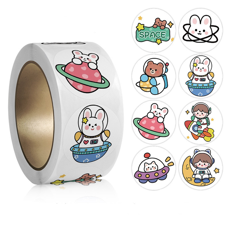 Cartoon Sealing Stickers Roll, Thank You Sticker Envelope, Stationery Stickers, Gift Decor Labels for Kids
