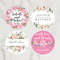 Personalized Round Circle Label Stickers,Wedding Sticker Custom Name Date Thank You Stickers for Bridal Shower Party Favors