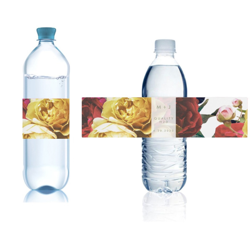 Modern Wedding Water Bottle Label, Personalized Wedding Bottle Label, Elegant Custom Bater Bottle Label