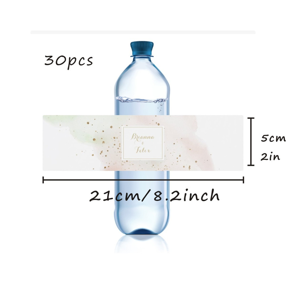 Modern Wedding Water Bottle Label, Personalized Wedding Bottle Label, Elegant Custom Bater Bottle Label