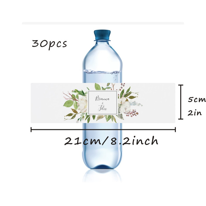 Modern Wedding Water Bottle Label, Personalized Wedding Bottle Label, Elegant Custom Bater Bottle Label