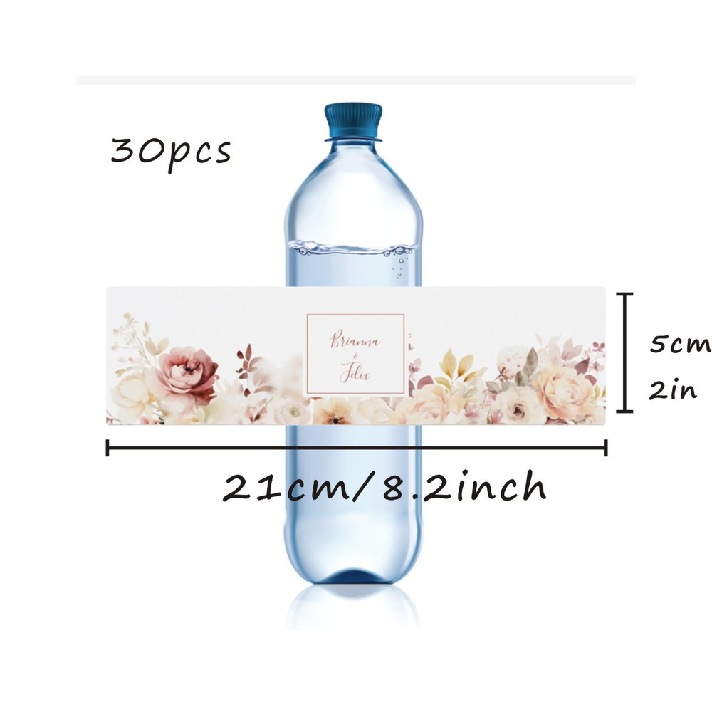 Modern Wedding Water Bottle Label, Personalized Wedding Bottle Label, Elegant Custom Bater Bottle Label