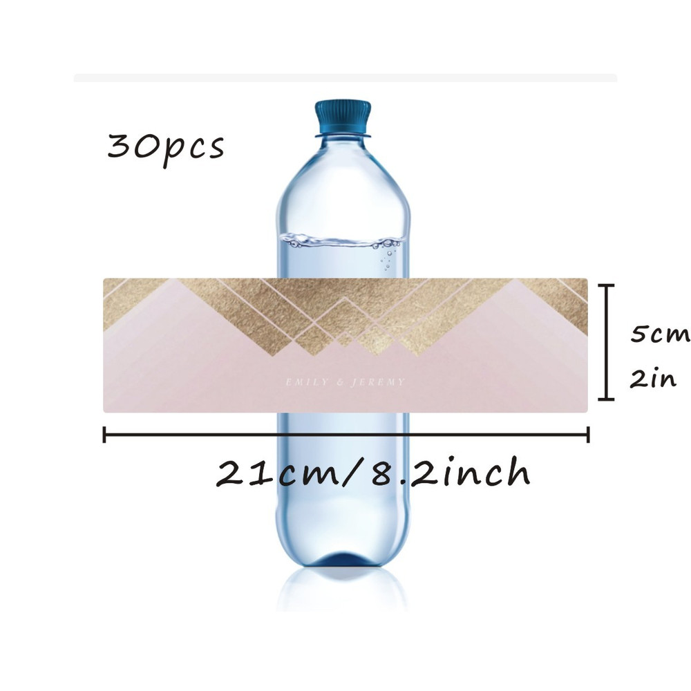 Modern Wedding Water Bottle Label, Personalized Wedding Bottle Label, Elegant Custom Bater Bottle Label