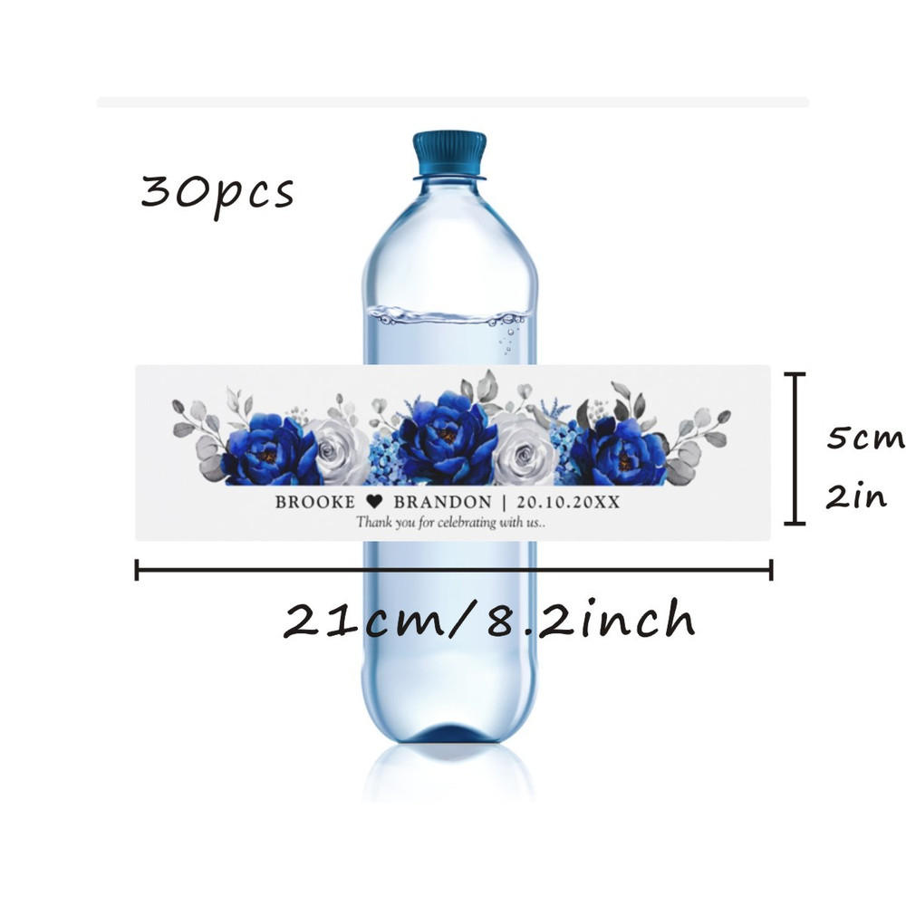 Modern Wedding Water Bottle Label, Personalized Wedding Bottle Label, Elegant Custom Bater Bottle Label