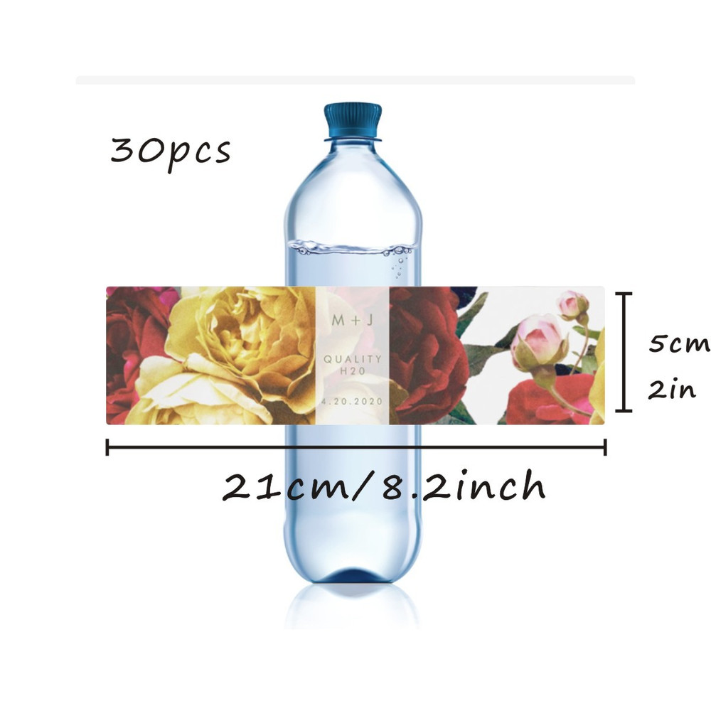 Modern Wedding Water Bottle Label, Personalized Wedding Bottle Label, Elegant Custom Bater Bottle Label