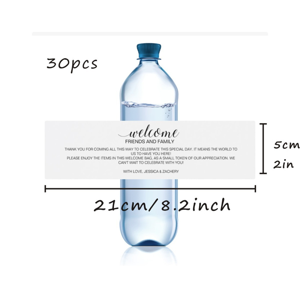 Modern Wedding Water Bottle Label, Personalized Wedding Bottle Label, Elegant Custom Bater Bottle Label