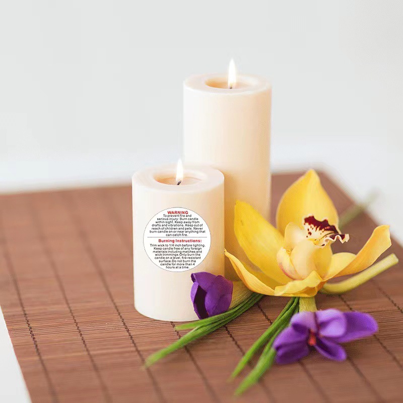 White Round Candle Safety Labels, 500Pcs Candle Warning Stickers, Candle Jar Stickers for DIY Candle Making