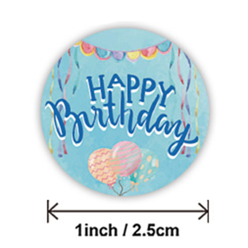 Happy Birthday Stickers Gift Packaging Sealing Label DIY Party Decoration Self-adhestive Handmade Stationery Sticker