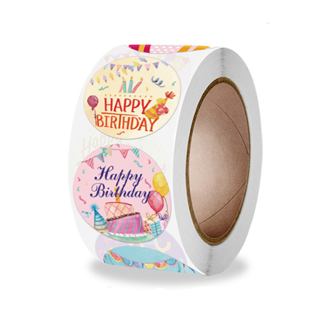 Happy Birthday Stickers Gift Packaging Sealing Label DIY Party Decoration Self-adhestive Handmade Stationery Sticker
