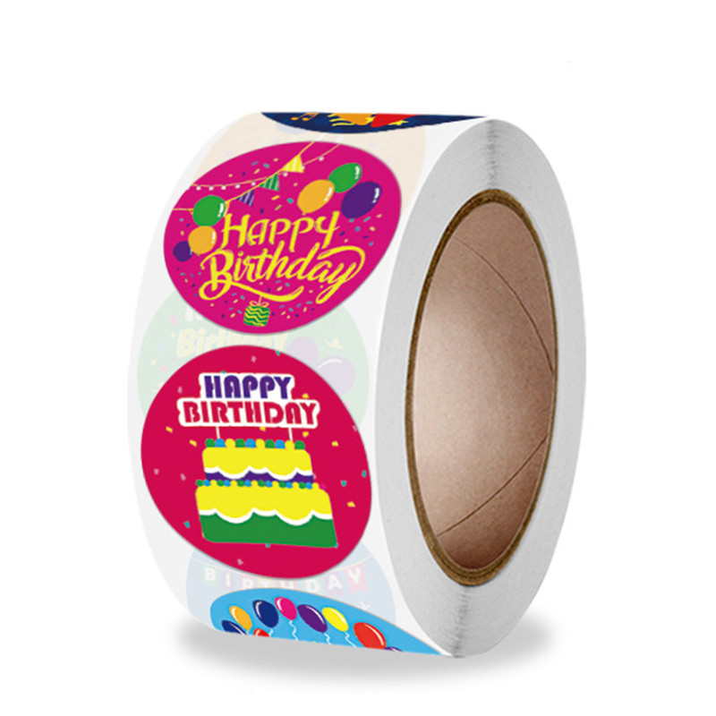 Happy Birthday Stickers Gift Packaging Sealing Label DIY Party Decoration Self-adhestive Handmade Stationery Sticker