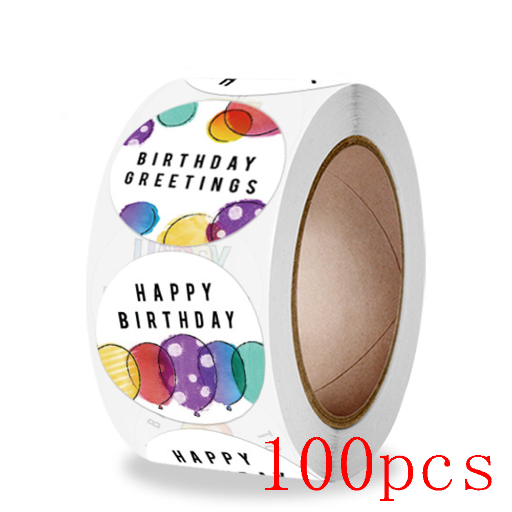 Happy Birthday Stickers Gift Packaging Sealing Label DIY Party Decoration Self-adhestive Handmade Stationery Sticker
