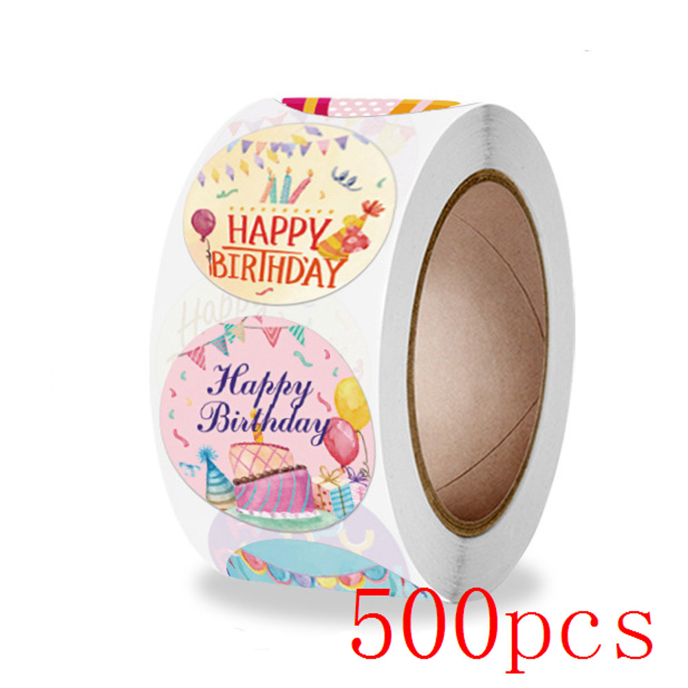 Happy Birthday Stickers Gift Packaging Sealing Label DIY Party Decoration Self-adhestive Handmade Stationery Sticker