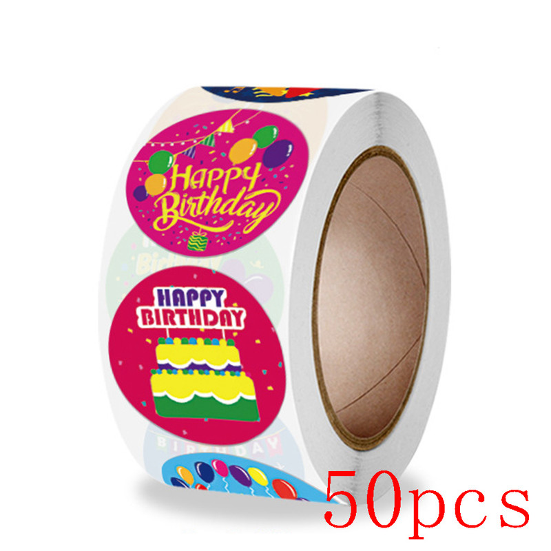 Happy Birthday Stickers Gift Packaging Sealing Label DIY Party Decoration Self-adhestive Handmade Stationery Sticker