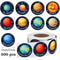 Cartoon Round Seal Stickers Rolls, 500PCS Round Planet Stickers, Graffiti Luggage Sealing Label Decals Toys