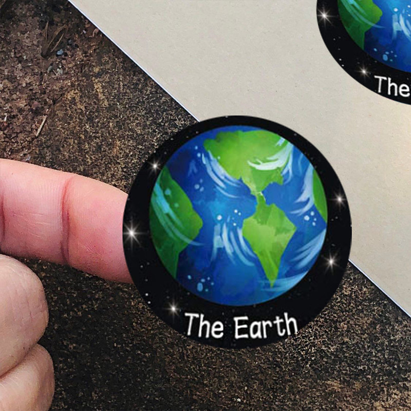 Cartoon Round Seal Stickers Rolls, 500PCS Round Planet Stickers, Graffiti Luggage Sealing Label Decals Toys