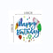 Birthday Balloon Roll Decals, Happy Birthday Roll Stickers, Greeting Sticker for Card Box, Fun Birth Day Cake Stickers
