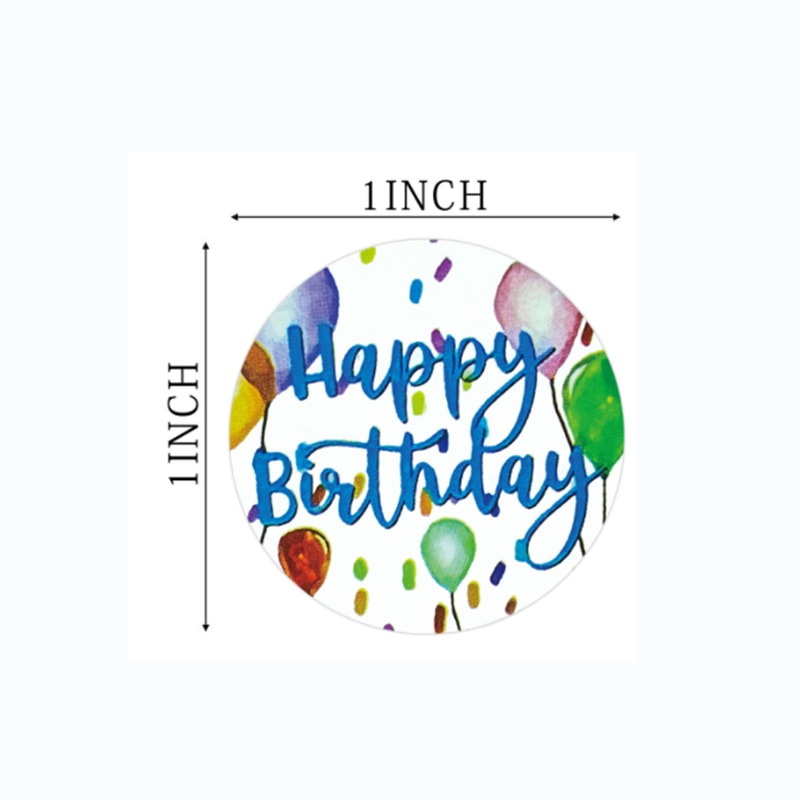 Birthday Balloon Roll Decals, Happy Birthday Roll Stickers, Greeting Sticker for Card Box, Fun Birth Day Cake Stickers